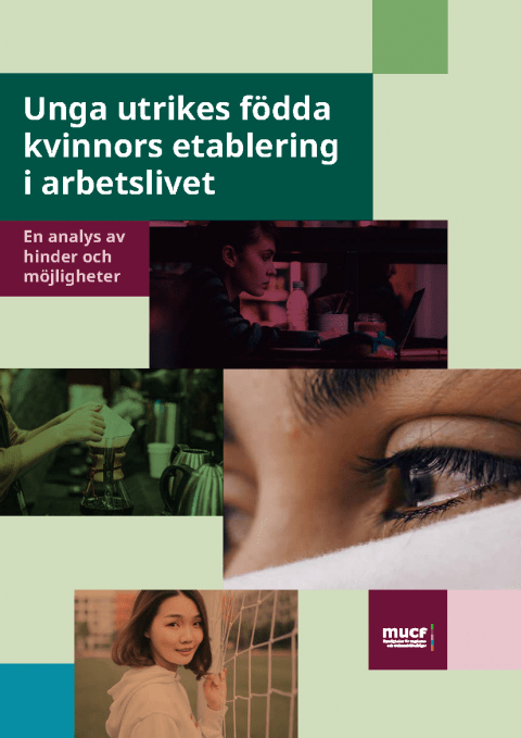 Omslag - vit text på grön bakgrund. Diverse bilder i kollage